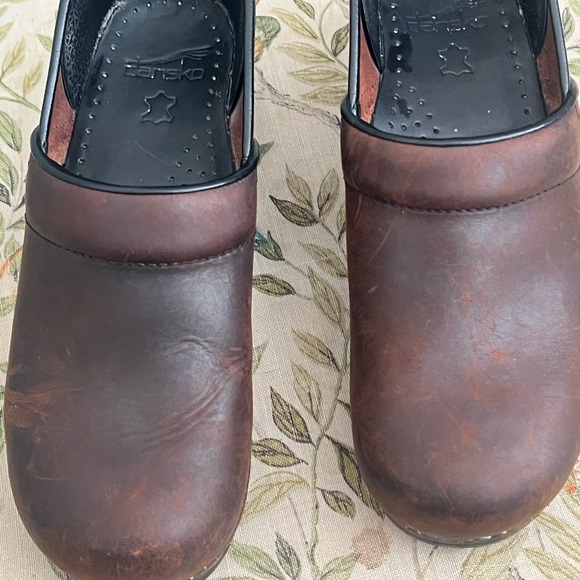 Brown Leather Clog Shoes 38 - Picture 2 of 9